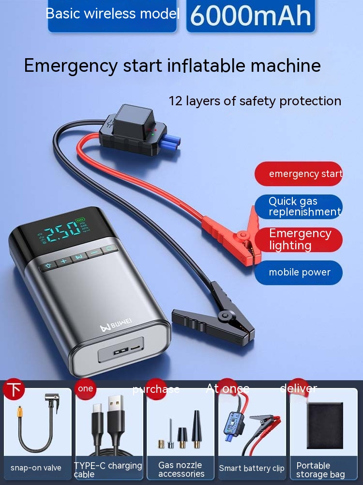 All-in-One Emergency Car Jump Starter with Power Bank